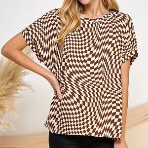 Blumin Pattern Print Short Sleeve Top - NWT - S